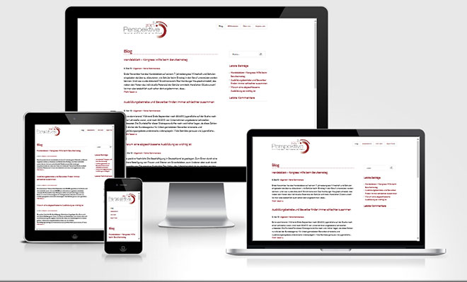 Screenshot des Unternehmens-Blog von Perspektive 2030 im Responsive Webdesign