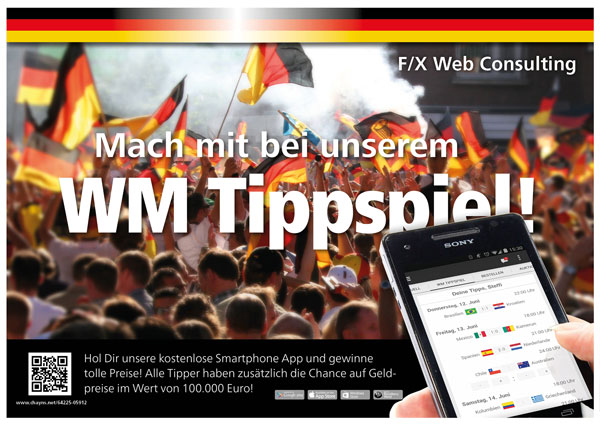 Fussball-WM 2014 Gewinnspiel von F/X Web Consulting und Tobit.Software