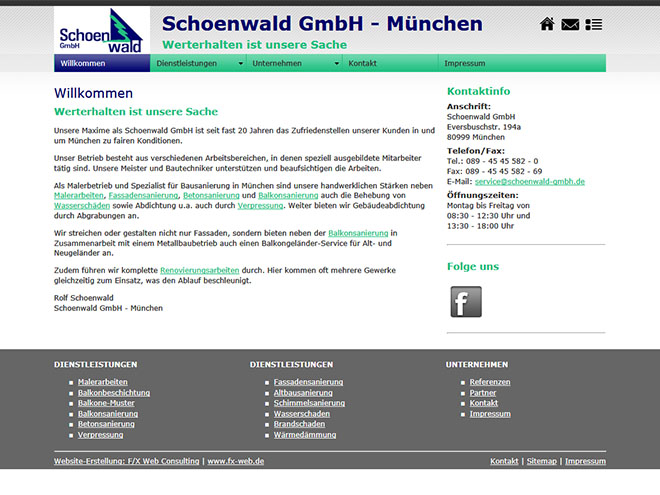 Die neue Website der Schoenwald GmbH ab Oktober 2012