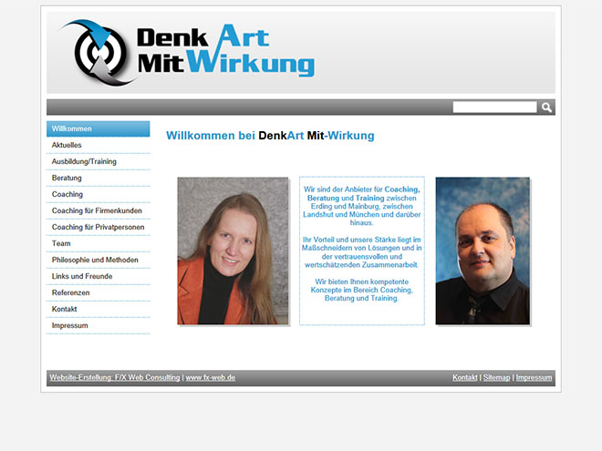 Screenshot der Website www.denkart-mit-wirkung.de