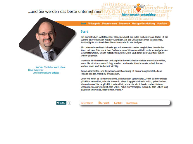 Screenshot der Website von Künnemann Consulting GmbH - www.kuennemann-consulting.de