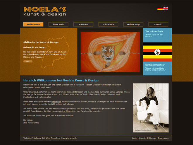 Screenshot der Website: noelaskunst-design.de