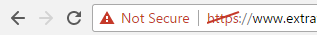 Screenshot: Google Chrome - Anzeige Not Secure in der Browser-Adressleiste