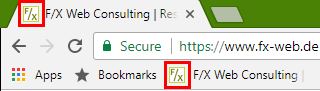 Chrome - Favicon in Tab und Lesezeichen