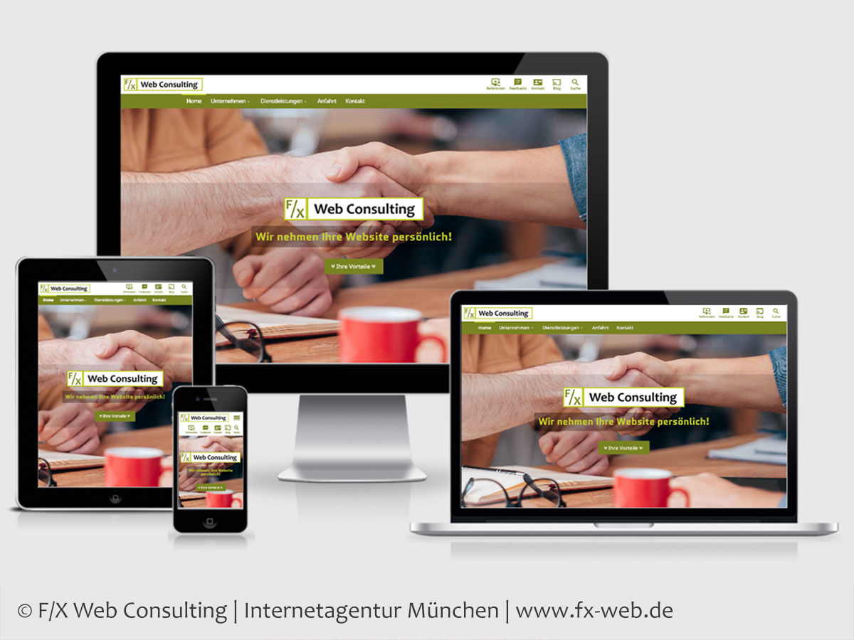 Screenshot der Website von F/X Web Consulting im im Responsive Webdesign