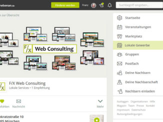 Screenshot: Gewerbeprofil von F/X Web Consulting auf nebenan.de