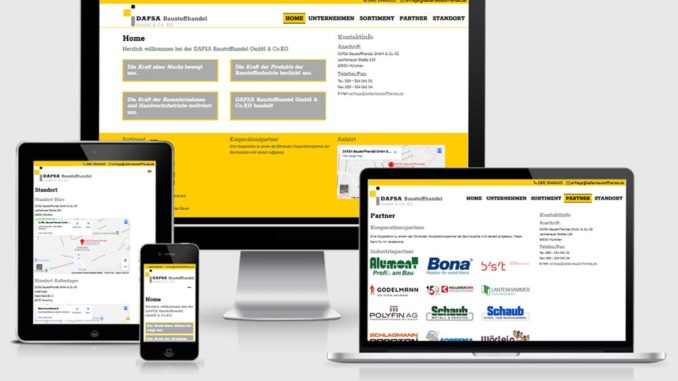 Screenshot der Website von DAFSA Baustoffhandel GmbH & Co. KG
