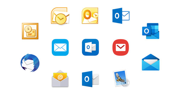 Übersicht von E-Mail-Programm-Icons