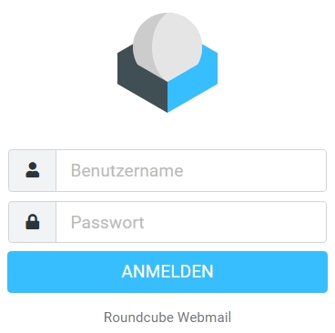 Anmeldemaske zu Roundcube Webmail