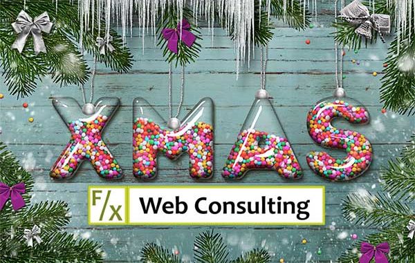 Weihnachtsbild X-Mas mit Logo F/X Web Consulting
