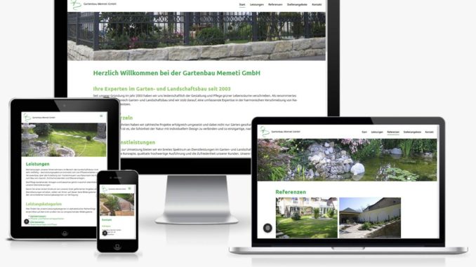 Screenshot der Website von Memeti Gartenbau GmbH nach dem Relaunch im Dezember 2023